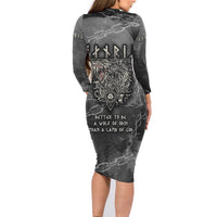 Fenir Viking Family Matching Long Sleeve Bodycon Dress and Hawaiian Shirt Better to be a Wolf of Odin - Wonder Print Shop