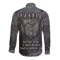 Fenir Viking Long Sleeve Button Shirt Better to be a Wolf of Odin - Wonder Print Shop