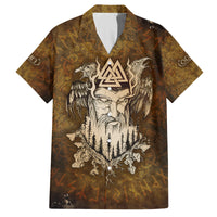 Odin Viking Family Matching Off Shoulder Short Dress and Hawaiian Shirt Valknut, Ravens, and Enchanted Forest - Wonder Print Shop