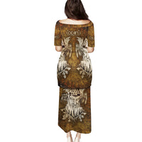 Odin Viking Family Matching Puletasi Dress and Hawaiian Shirt Valknut, Ravens, and Enchanted Forest - Wonder Print Shop