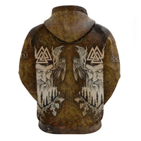 Odin Viking Hoodie Valknut, Ravens, and Enchanted Forest - Wonder Print Shop