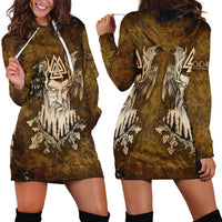 Odin Viking Hoodie Dress Valknut, Ravens, and Enchanted Forest - Wonder Print Shop