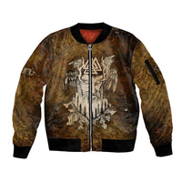 Odin Viking Sleeve Zip Bomber Jacket Valknut, Ravens, and Enchanted Forest - Wonder Print Shop