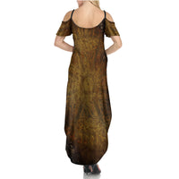 Odin Viking Summer Maxi Dress Valknut, Ravens, and Enchanted Forest - Wonder Print Shop