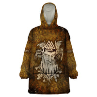 Odin Viking Wearable Blanket Hoodie Valknut, Ravens, and Enchanted Forest - Wonder Print Shop
