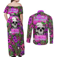 I Have A Good Heart But Bless This Mouth Couples Matching Off Shoulder Maxi Dress and Long Sleeve Button Shirts - Wonder Print Shop
