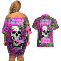 I Have A Good Heart But Bless This Mouth Couples Matching Off Shoulder Short Dress and Hawaiian Shirt - Wonder Print Shop