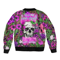 I Have A Good Heart But Bless This Mouth Sleeve Zip Bomber Jacket - Wonder Print Shop