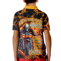 Be Come The Monster And Show Your True Smile Kid Polo Shirt - Wonder Print Shop