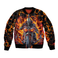 Be Come The Monster And Show Your True Smile Sleeve Zip Bomber Jacket - Wonder Print Shop