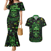 I Can Fix Stupid But Is Gonna Hurt Couples Matching Mermaid Dress and Hawaiian Shirt - Wonder Print Shop