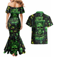 I Can Fix Stupid But Is Gonna Hurt Couples Matching Mermaid Dress and Hawaiian Shirt - Wonder Print Shop