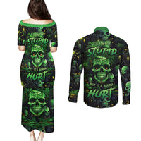 I Can Fix Stupid But Is Gonna Hurt Couples Matching Puletasi Dress and Long Sleeve Button Shirts - Wonder Print Shop