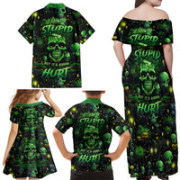 I Can Fix Stupid But Is Gonna Hurt Family Matching Off Shoulder Maxi Dress and Hawaiian Shirt - Wonder Print Shop