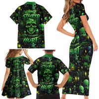 I Can Fix Stupid But Is Gonna Hurt Family Matching Short Sleeve Bodycon Dress and Hawaiian Shirt - Wonder Print Shop