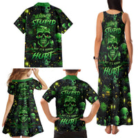 I Can Fix Stupid But Is Gonna Hurt Family Matching Tank Maxi Dress and Hawaiian Shirt - Wonder Print Shop
