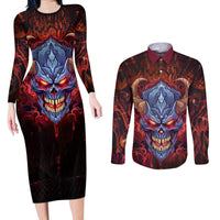 The Only Thing That Can Stop Me Is Me Couples Matching Long Sleeve Bodycon Dress and Long Sleeve Button Shirts - Wonder Print Shop