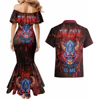 The Only Thing That Can Stop Me Is Me Couples Matching Mermaid Dress and Hawaiian Shirt - Wonder Print Shop