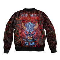 The Only Thing That Can Stop Me Is Me Sleeve Zip Bomber Jacket - Wonder Print Shop