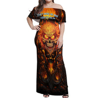 Don't Make Me Mad Off Shoulder Maxi Dress - Wonder Print Shop