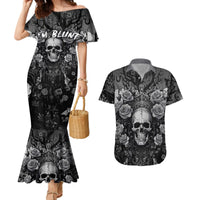 I'm Blunt Because God Rolled Me That Way Couples Matching Mermaid Dress and Hawaiian Shirt - Wonder Print Shop