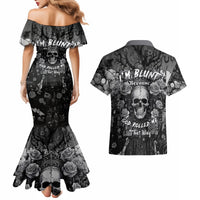 I'm Blunt Because God Rolled Me That Way Couples Matching Mermaid Dress and Hawaiian Shirt - Wonder Print Shop