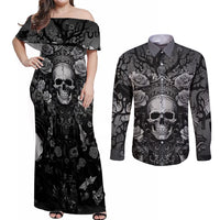 I'm Blunt Because God Rolled Me That Way Couples Matching Off Shoulder Maxi Dress and Long Sleeve Button Shirts - Wonder Print Shop