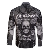 I'm Blunt Because God Rolled Me That Way Family Matching Off Shoulder Long Sleeve Dress and Hawaiian Shirt - Wonder Print Shop