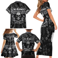 I'm Blunt Because God Rolled Me That Way Family Matching Short Sleeve Bodycon Dress and Hawaiian Shirt - Wonder Print Shop
