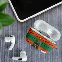 Giraffes Decorating Tree Gifts AirPods Case with Orange Green Holiday Pattern Design - Wonder Print Shop