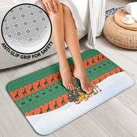 Giraffes Decorating Tree Gifts Bathroom Set with Orange Green Holiday Pattern Design - Wonder Print Shop