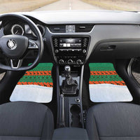 Giraffes Decorating Tree Gifts Car Mats with Orange Green Holiday Pattern Design - Wonder Print Shop