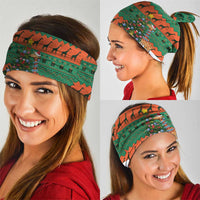 Giraffes Decorating Tree Gifts Neck Gaiter with Orange Green Holiday Pattern Design - Wonder Print Shop