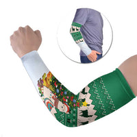 Llama Decorating Tree in Santa Hat Arm Sleeves with Green Gift Pattern Design - Wonder Print Shop