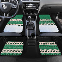 Llama Decorating Tree in Santa Hat Car Mats with Green Gift Pattern Design - Wonder Print Shop