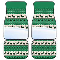 Llama Decorating Tree in Santa Hat Car Mats with Green Gift Pattern Design - Wonder Print Shop