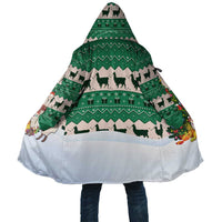 Llama Decorating Tree in Santa Hat Cloak with Green Gift Pattern Design - Wonder Print Shop