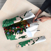 Llama Decorating Tree in Santa Hat Umbrella with Green Gift Pattern Design - Wonder Print Shop