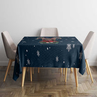 French Bulldog Reindeer Antlers Lights Tablecloth with Red Green Winter Pattern Design - Wonder Print Shop