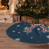 French Bulldog Reindeer Antlers Lights Tree Skirt with Red Green Winter Pattern Design - Wonder Print Shop
