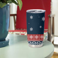 French Bulldog Reindeer Antlers Lights Tumbler Cup with Red Green Winter Pattern Design - Wonder Print Shop