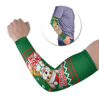 Corgi Dog Lights Corgi Bells Corgi All the Way Arm Sleeves wirh Green Snowflake Pattern Design - Wonder Print Shop