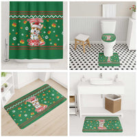 Corgi Dog Lights Corgi Bells Corgi All the Way Bathroom Set wirh Green Snowflake Pattern Design - Wonder Print Shop