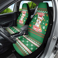 Corgi Dog Lights Corgi Bells Corgi All the Way Car Seat Cover wirh Green Snowflake Pattern Design - Wonder Print Shop