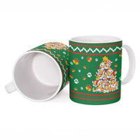 Corgi Dog Lights Corgi Bells Corgi All the Way Ceramic Mug wirh Green Snowflake Pattern Design - Wonder Print Shop