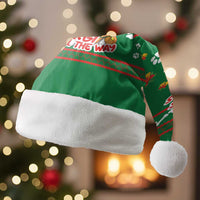 Corgi Dog Lights Corgi Bells Corgi All the Way Christmas Santa Hat wirh Green Snowflake Pattern Design - Wonder Print Shop