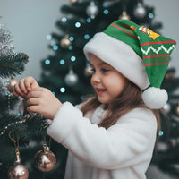 Corgi Dog Lights Corgi Bells Corgi All the Way Christmas Santa Hat wirh Green Snowflake Pattern Design - Wonder Print Shop