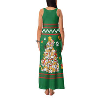 Corgi Dog Lights Corgi Bells Corgi All the Way Family Matching Tank Maxi Dress and Hawaiian Shirt wirh Green Snowflake Pattern Design - Wonder Print Shop