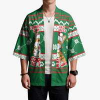 Corgi Dog Lights Corgi Bells Corgi All the Way Kimono wirh Green Snowflake Pattern Design - Wonder Print Shop