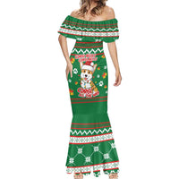 Corgi Dog Lights Corgi Bells Corgi All the Way Mermaid Dress wirh Green Snowflake Pattern Design - Wonder Print Shop